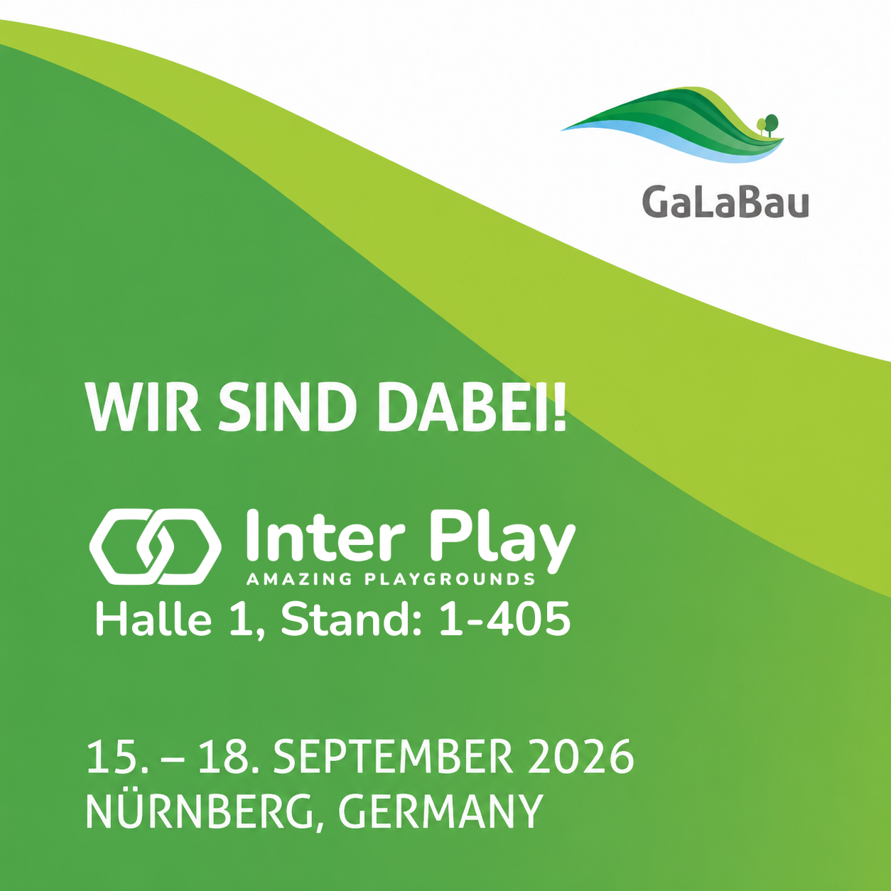 Besuchen Sie uns auf der GaLaBau – Halle 1, Stand 1-405